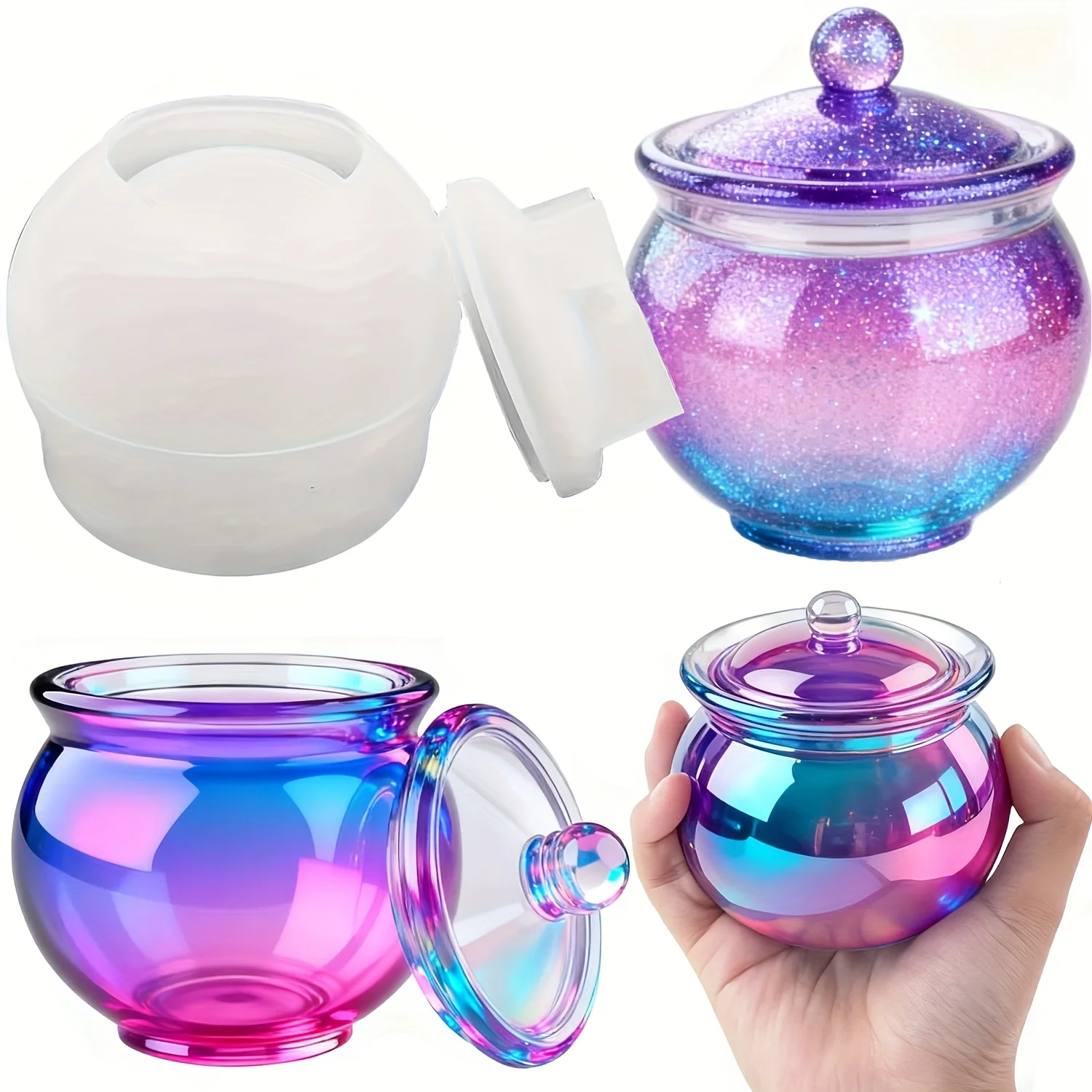 Candle Molds - 1 takım yuvarlak reçine kalıp seti,